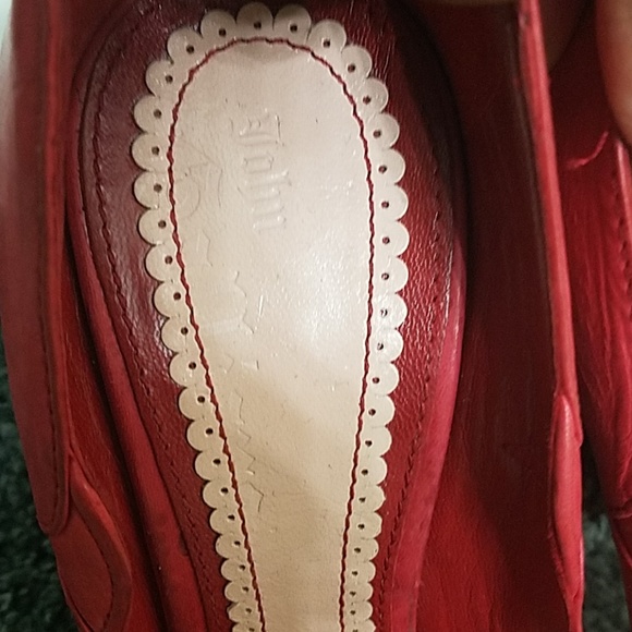 John Galliano red pumps with brown heel - Picture 8 of 9